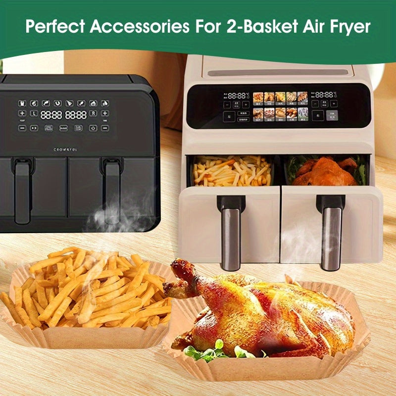Pack of 50/100 Non-Stick Waterproof Air Fryer Parchment Paper Liners for Baking