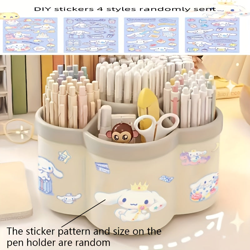 Cartoon Rotating Pen Holder for Office Supplies Makeup Brushes and Stationery