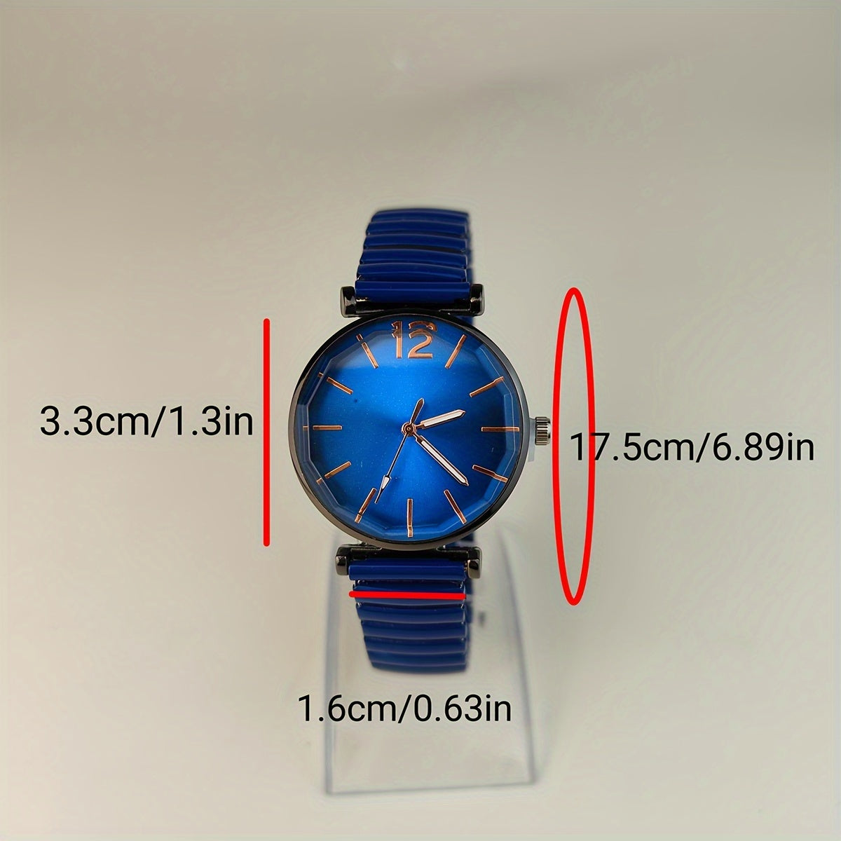 Women's Quartz Watch with Multi-Colored Elastic Strap and Dial