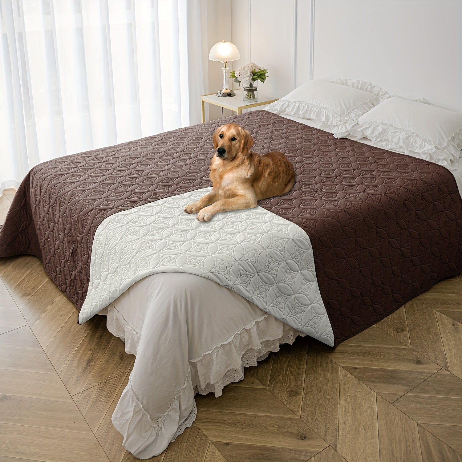 Waterproof Dog Bed Cover Non-Slip Stain-Resistant Furniture Sofa Protector for Small to Medium Dogs