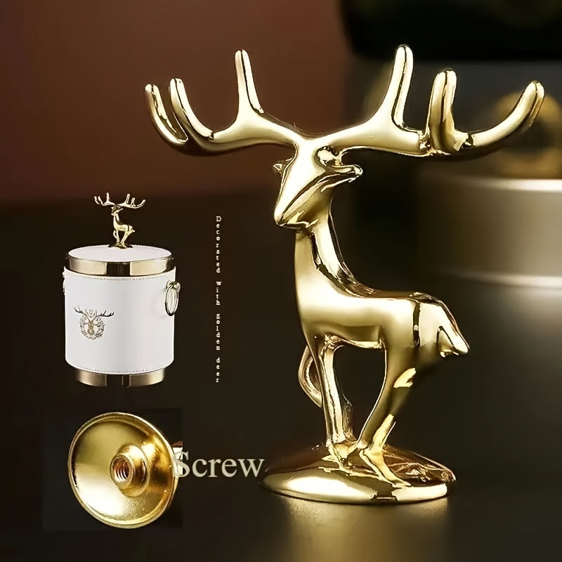 2PCS Golden Fawn Desktop Ornaments Home and Car Decor