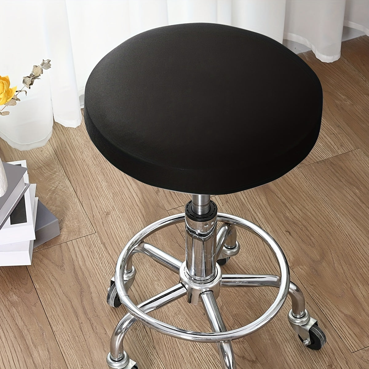 Waterproof Round Stool Cover Made of Milk Fiber Fabric with Elastic