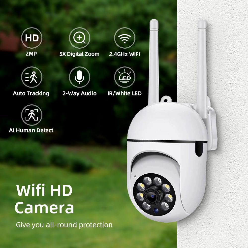 Outdoor Security Camera System with Floodlight AI Motion Detection Night Vision Two-Way Audio