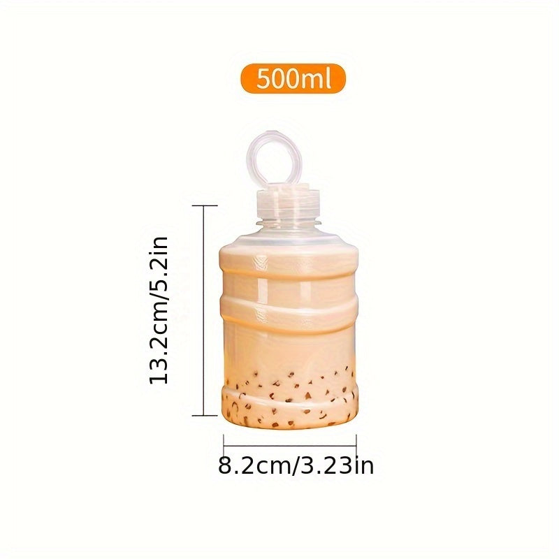 Botella de plástico a prueba de fugas de 500 ml para jugos y bebidas frías, reciclable