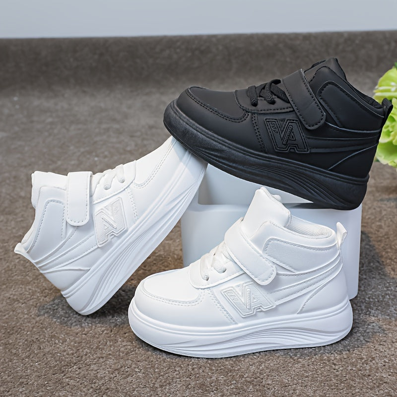 Kids Waterproof High-Top Sneakers with Round Toe and Easy Closure for Outdoor and Casual Wear