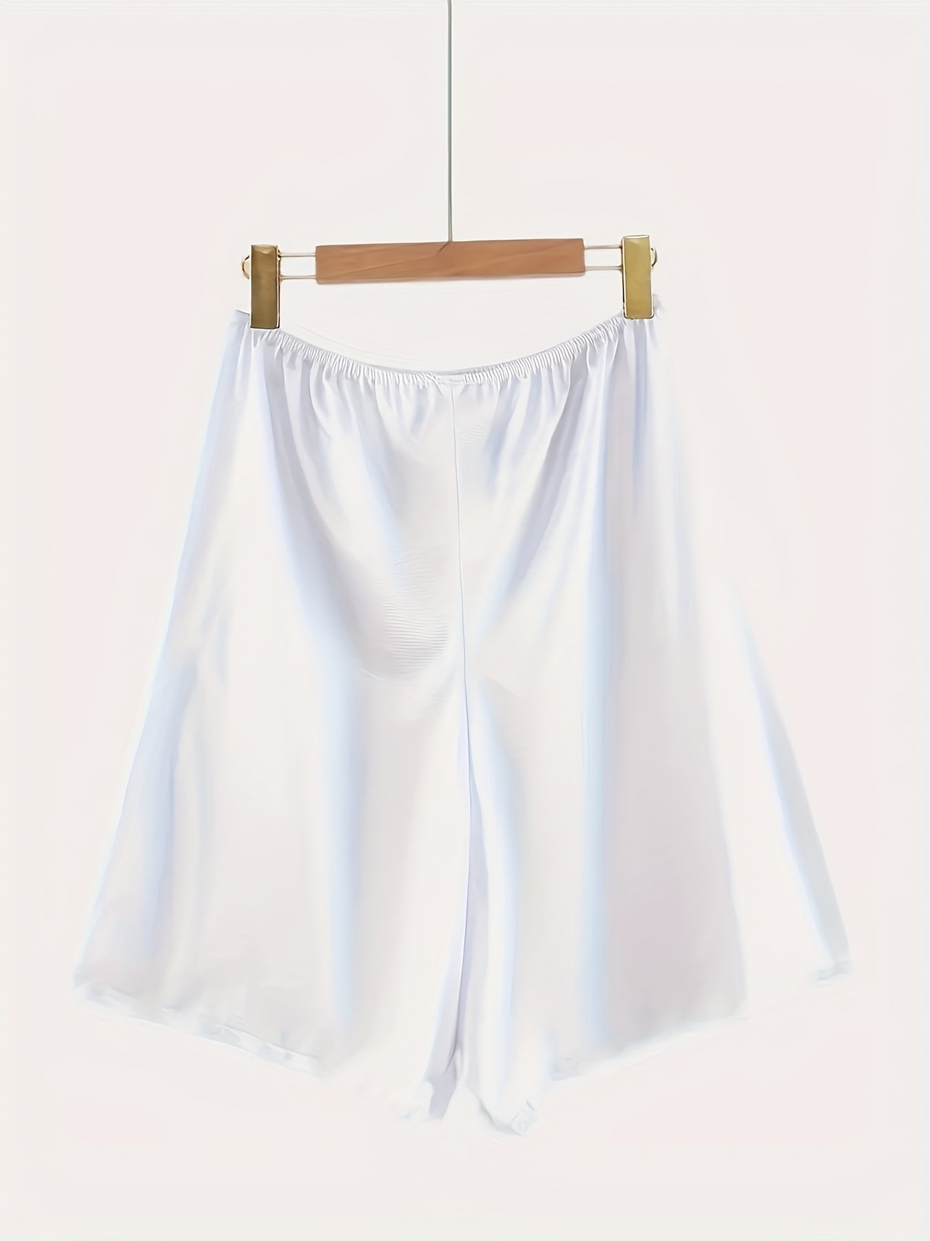 Women's Satin Shorts Ruffled Hem Lightweight Casual Beige Plus Size