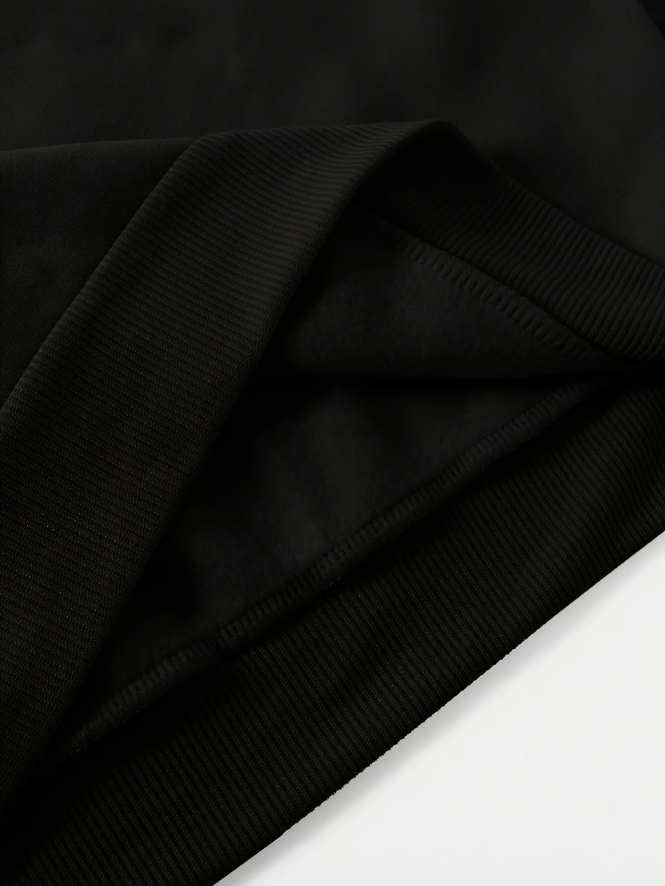 Women's Black Polyester Hoodie with Front Pocket, Oversized, Fall Winter