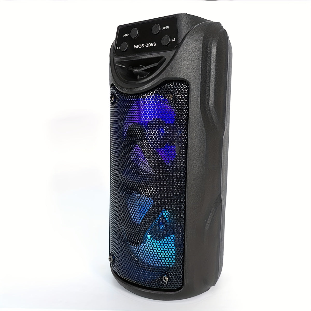 Altavoz inalámbrico portátil Bluetooth con iluminación RGB, soporte para tarjeta USB TF, sonido estéreo, duradero, ABS para camping y fiestas