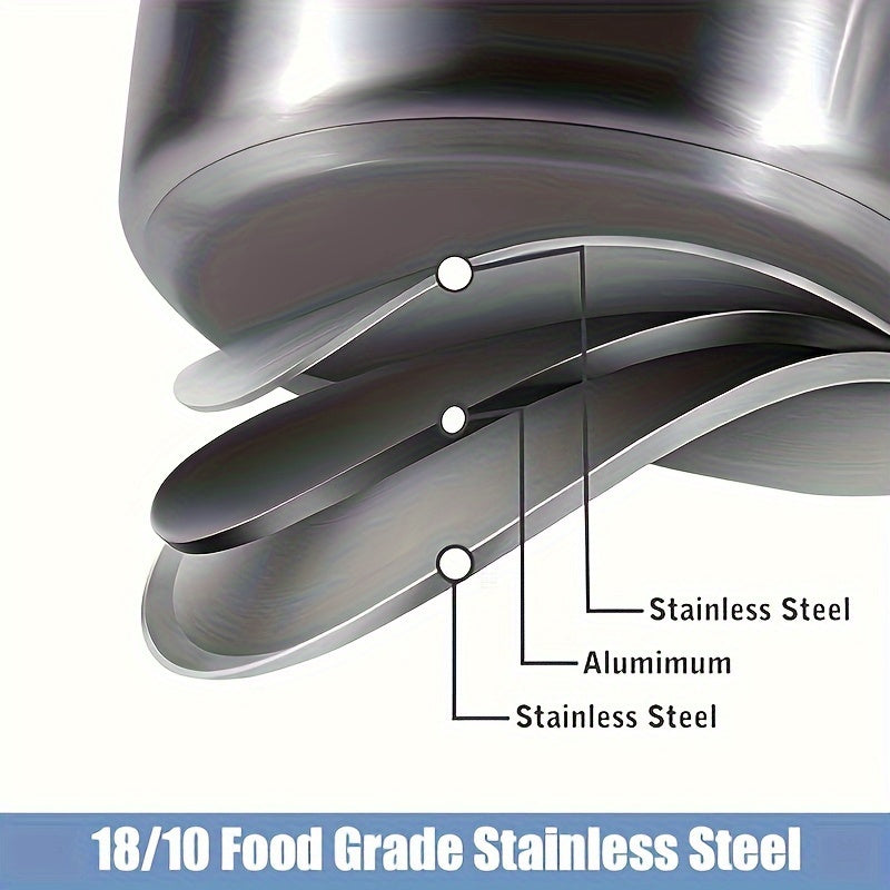 Durable 6-Piece Stainless Steel Cookware Set with Nonstick Coating and Lids