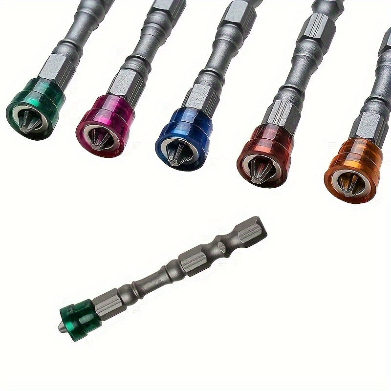 Juego de 5 piezas de brocas de destornillador Phillips magnéticas de acero S2, con vástago hexagonal de 65 mm