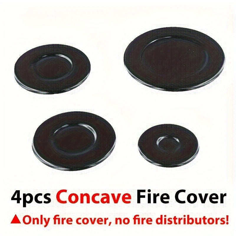 Oven gaz pechlari va pech boshlariga mo'ljallangan 4 ta gaz pechining olov qopqog'i to'plami, tekis yoki konkav