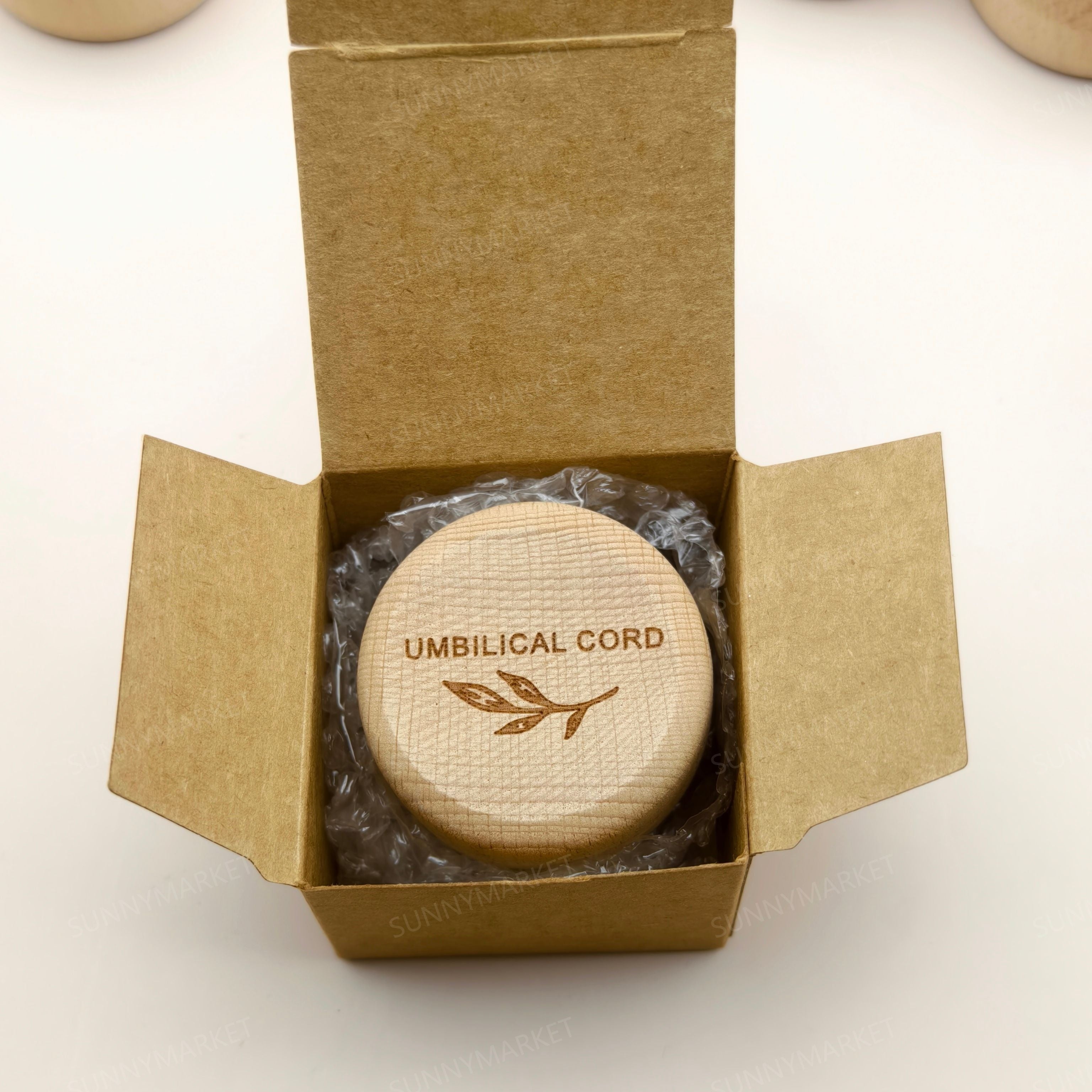 Wooden Keepsake Box for Storing Umbilical Cord and Hair Baby Gift Storage Container