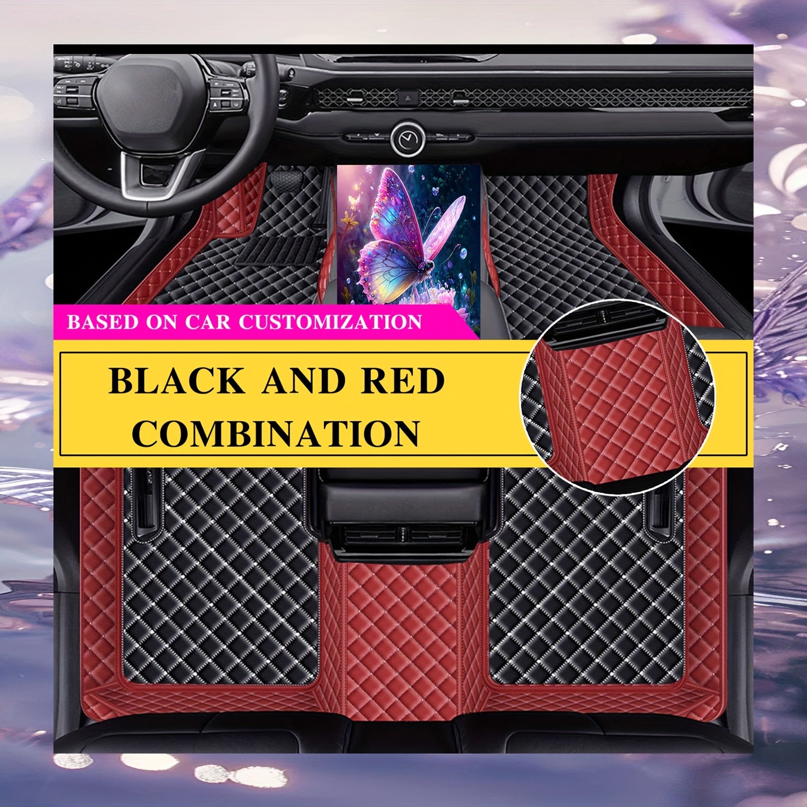 Car Floor Mat Faux Leather All-Weather Durable for Left-Hand Drive