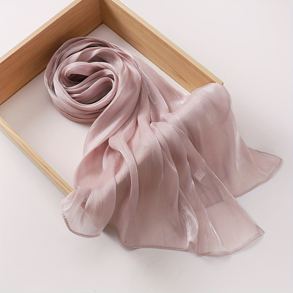 Elegant Organza Scarf with Crinkled Texture Satin Shayla Hijab for Women