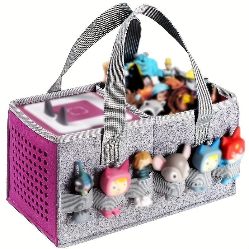 Foldable Felt Tote Bag with Handle Portable Dust-Proof Storage Organizer