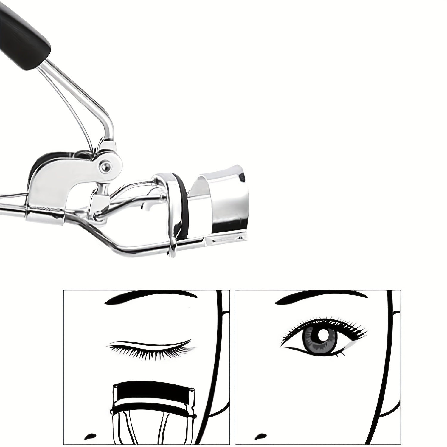 Women Stainless Steel Eyelash Curler Natural Lift Long-Lasting Makeup Tool