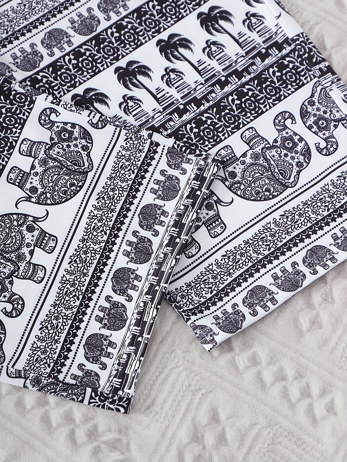 Plus Size Women's Pajama Set Polyester Knit Elephant Print Comfortable Loungewear