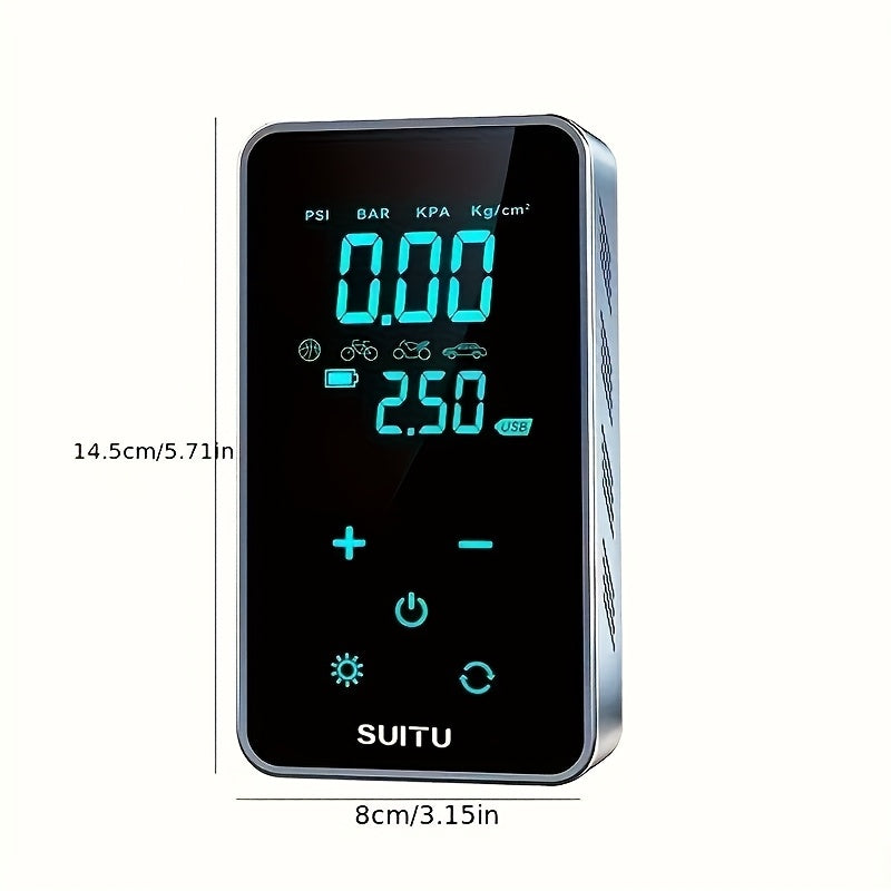 USB Rechargeable High-Pressure Air Pump for Cars Bikes Inflatables with 4000mAh Battery