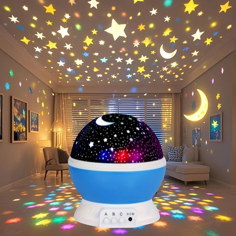 Night Light Projector with Moon and Stars, 360° Rotatable, 9 Color Modes, USB Powered, for Teens and Adults
