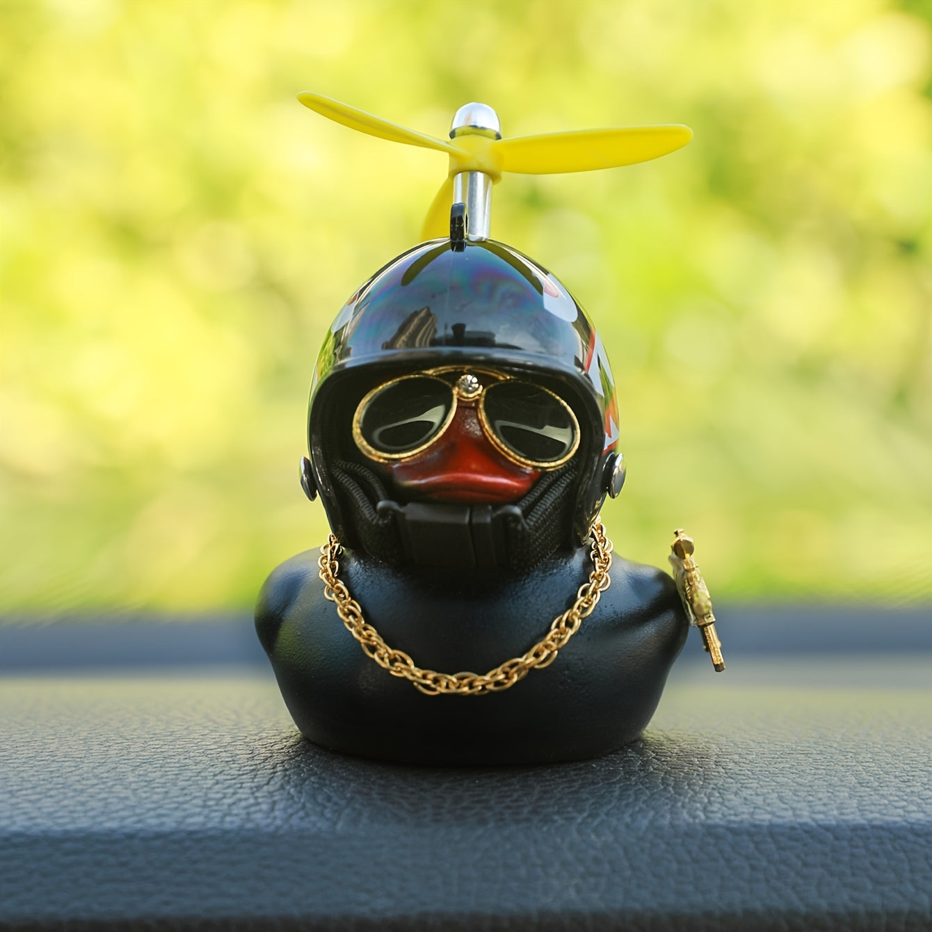 Duck Car Dashboard Ornament PVC Metal Gun Sunglasses Car Interior Decor Gift