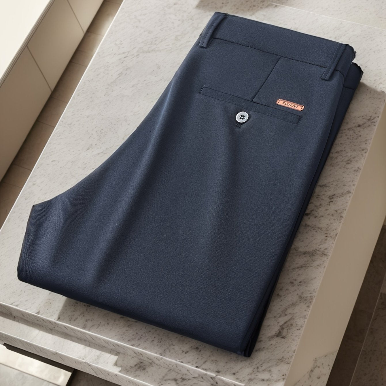 Мужские черные классические брюки из эластичного полиэстера и спандекса для офиса и работы