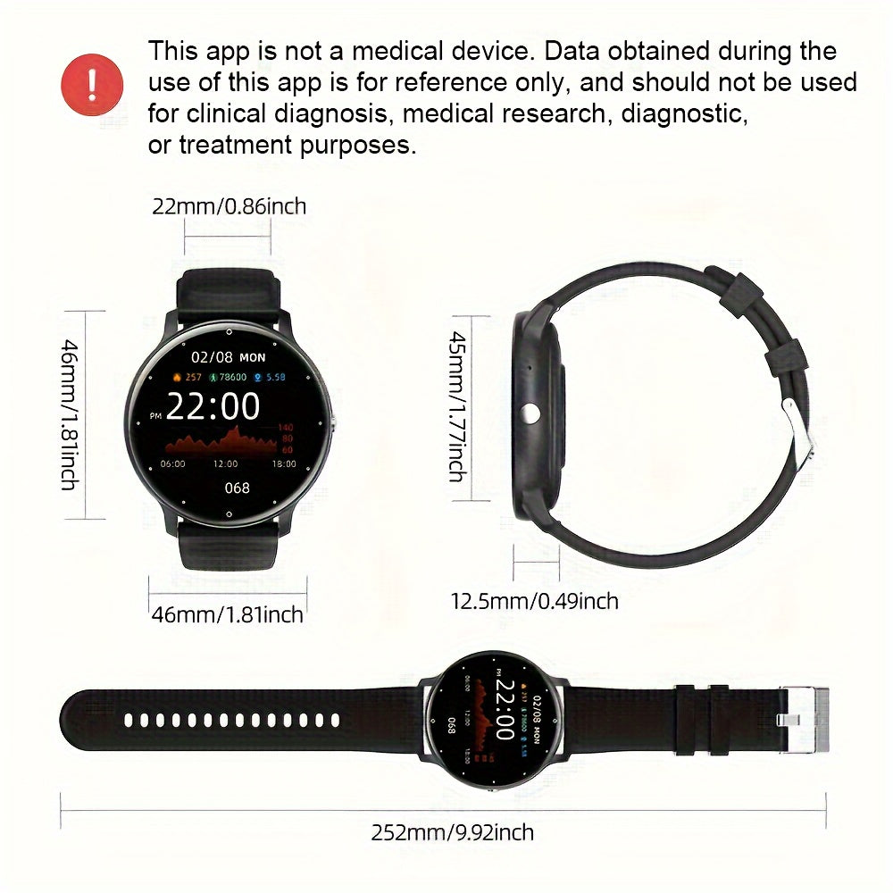 Smartwatch for Men and Women 1.28 Inch HD Touchscreen Fitness Tracker Pedometer Calories Waterproof IP67