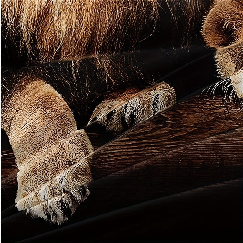 Lion Print Duvet Cover Set Soft Comfortable Bedding for Bedroom or Guest Room Includes 1 Duvet Cover and 2 Pillowcases