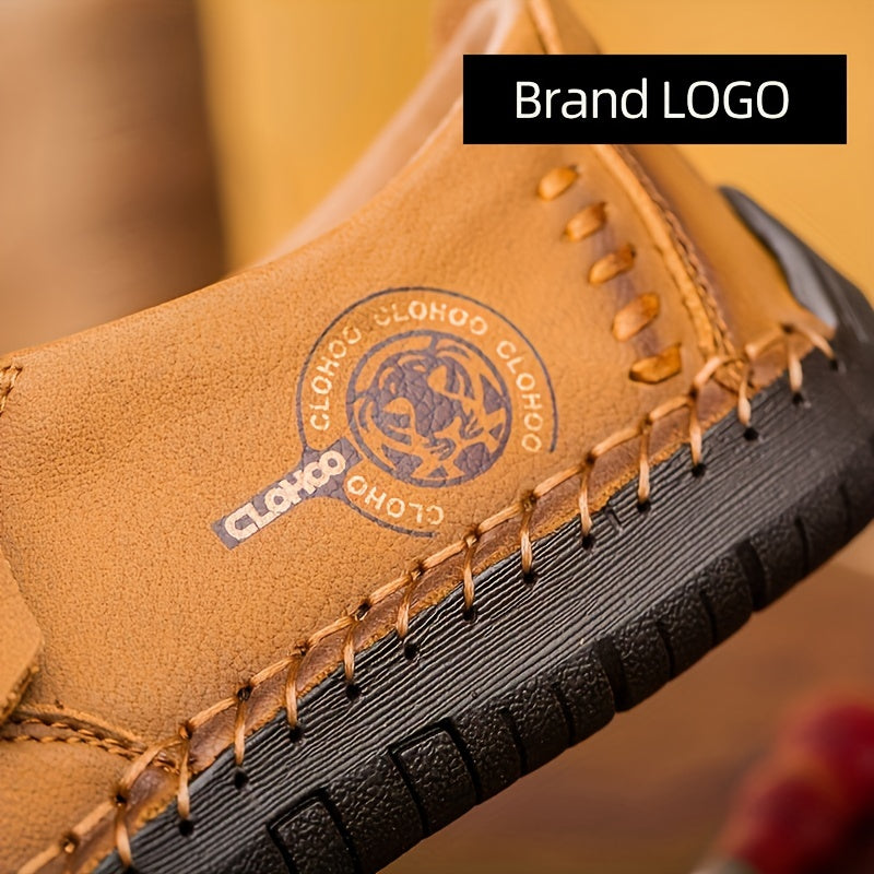 Men's Leather Loafers Non-Slip Casual Shoes Round Toe Fall Spring Summer Winter Solid