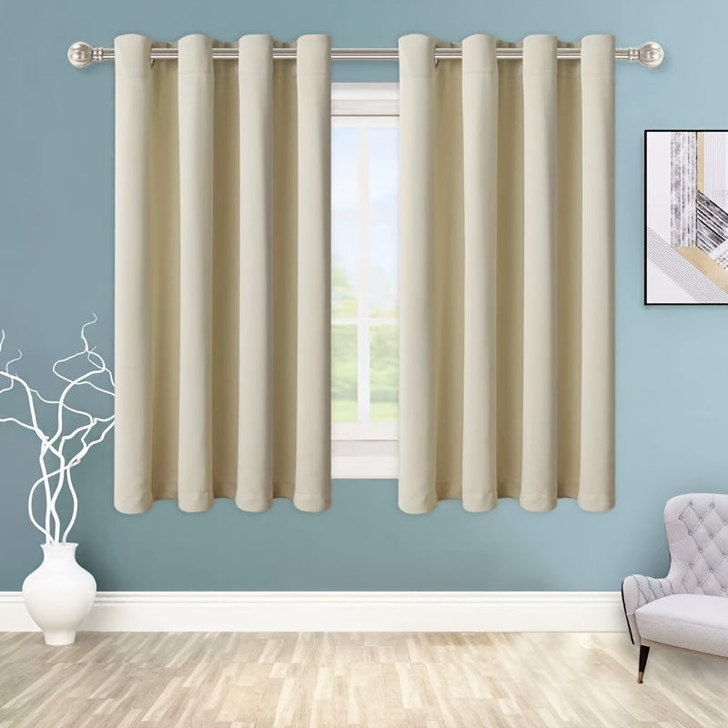 Blackout Curtain 1 Panel Solid Black Insulated Room Darkening for Bedroom Living Room
