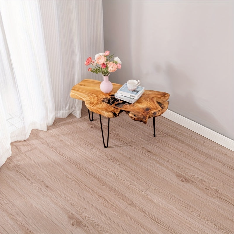 3D Retro Wood Grain Vinyl Floor Stickers Waterproof Peel and Stick Durable Easy to Clean for Home Rooms