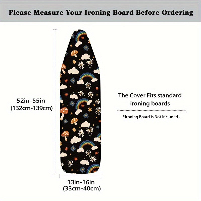 Rainbow Print Ironing Board Cover with Padding Non-Stick Stain-Resistant
