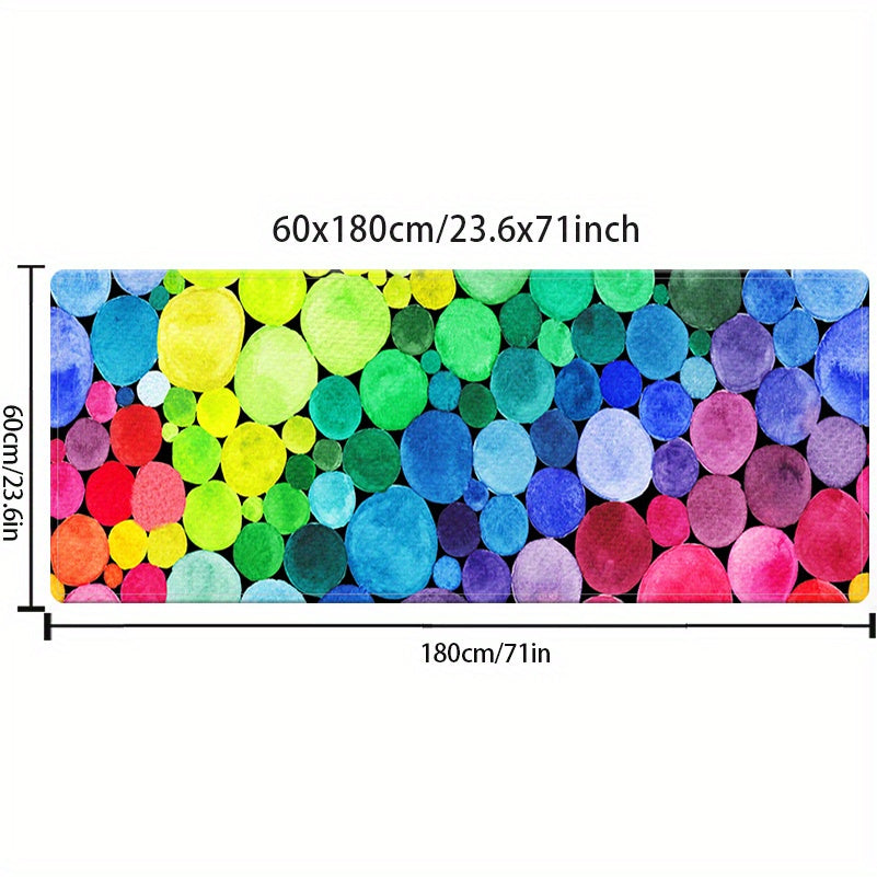 Alfombra de área de piedra arcoíris 3D en 5 tamaños, antideslizante, absorbente de agua, para cocina y baño, pasillo