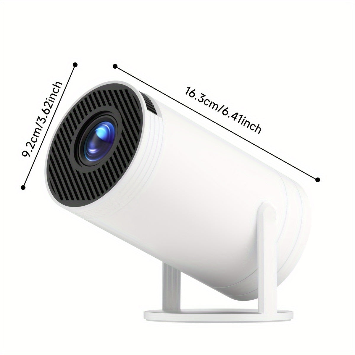 Portable WiFi6 Wireless Projector 1080P Support 3.3m Zoom 180° Rotation