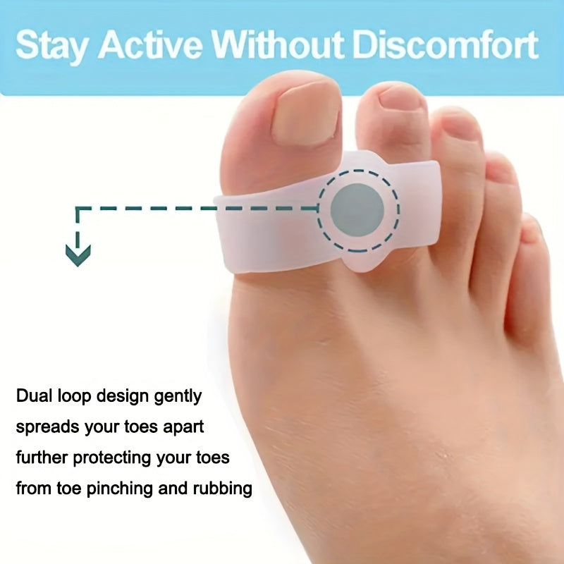 Unisex Silicone Toe Separators Double-Loop Yoga Foot Spacers for Relaxation