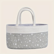 Diaper Storage Bag with Braided Handle for Travel and Gifting