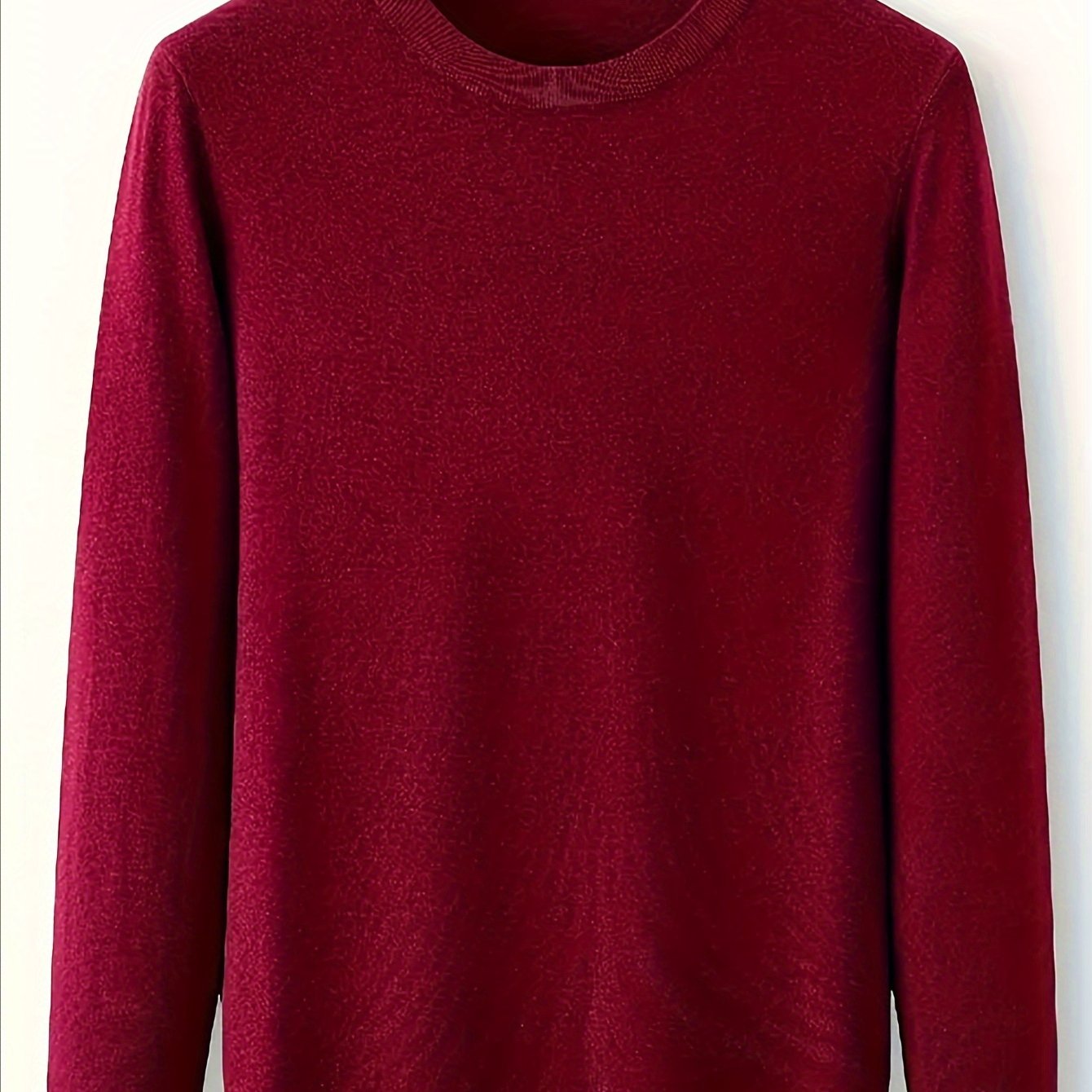 Men's Solid Color Knit Sweater Long Sleeve Crew Neck Fall Winter Casual