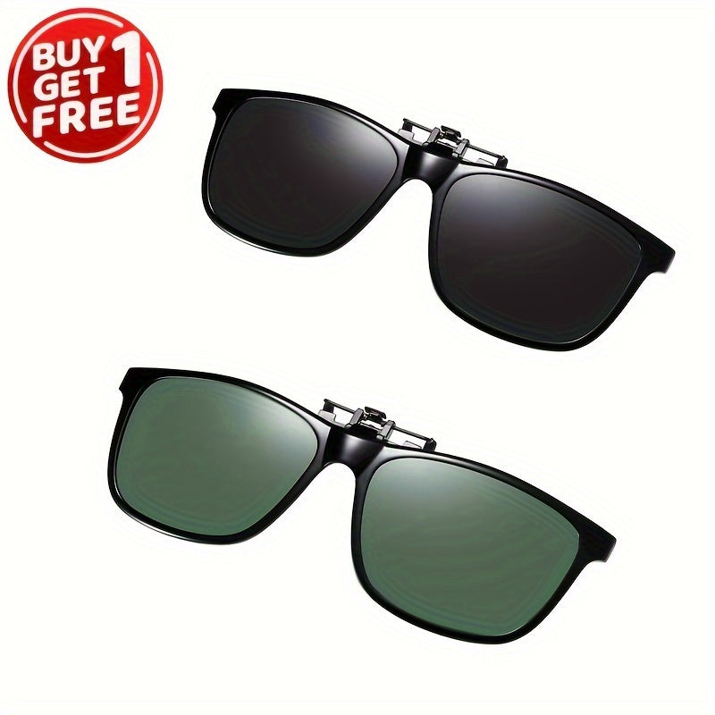 Polarized Clip-On TR90 Flip Up Glasses for Men and Women BOGO Free