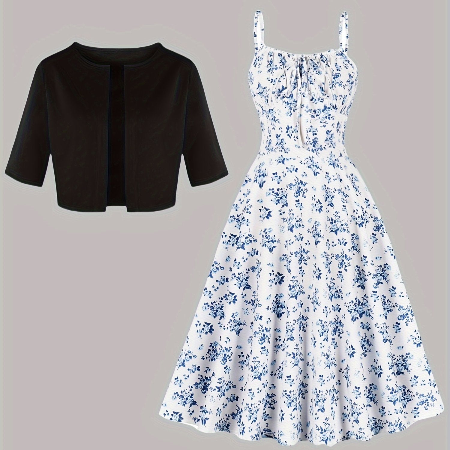 Платье с леопардовым принтом и блейзер на тонких бретелях для осени и зимы, 100% полиэстер