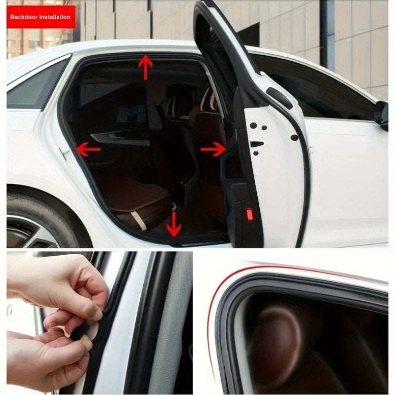Car Door Trunk Seal Strip Black Red Rubber Soundproof Weatherstripping 5M