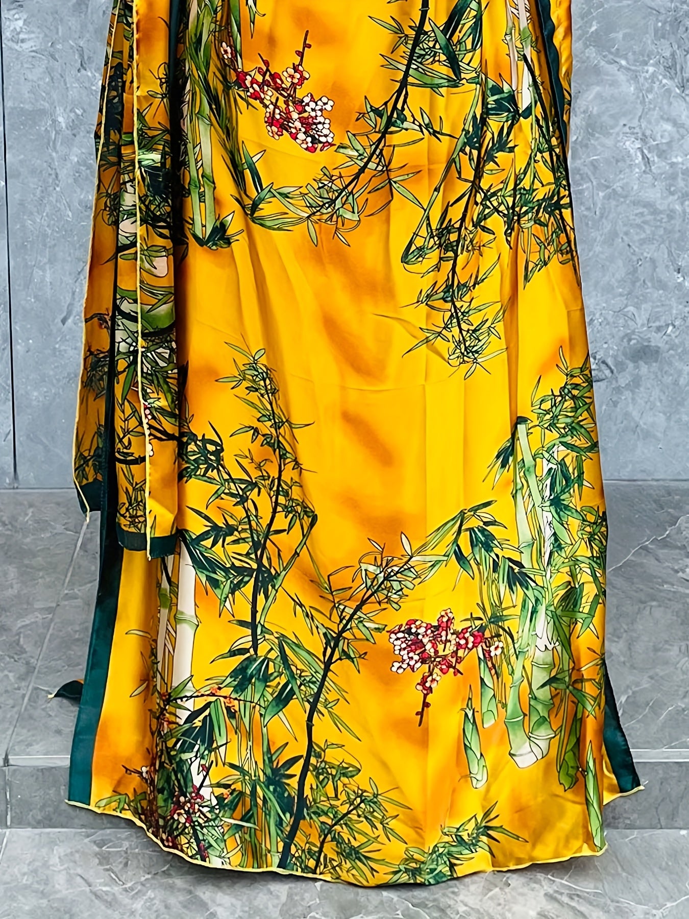 Women's Plus Size Floral Print Kaftan Dress with Short Sleeves