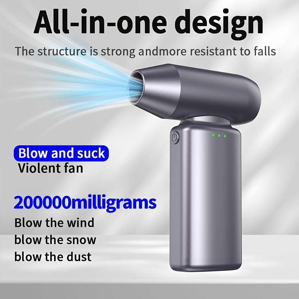 Portable Turbofan Fan with USB-C Rechargeable Lithium Battery for Personal Cooling in Home Car Office