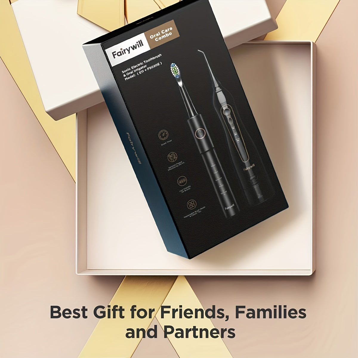 Ko‘p boshli quvvatlanadigan qora va oq elektr tish cho‘tkasi to‘plami