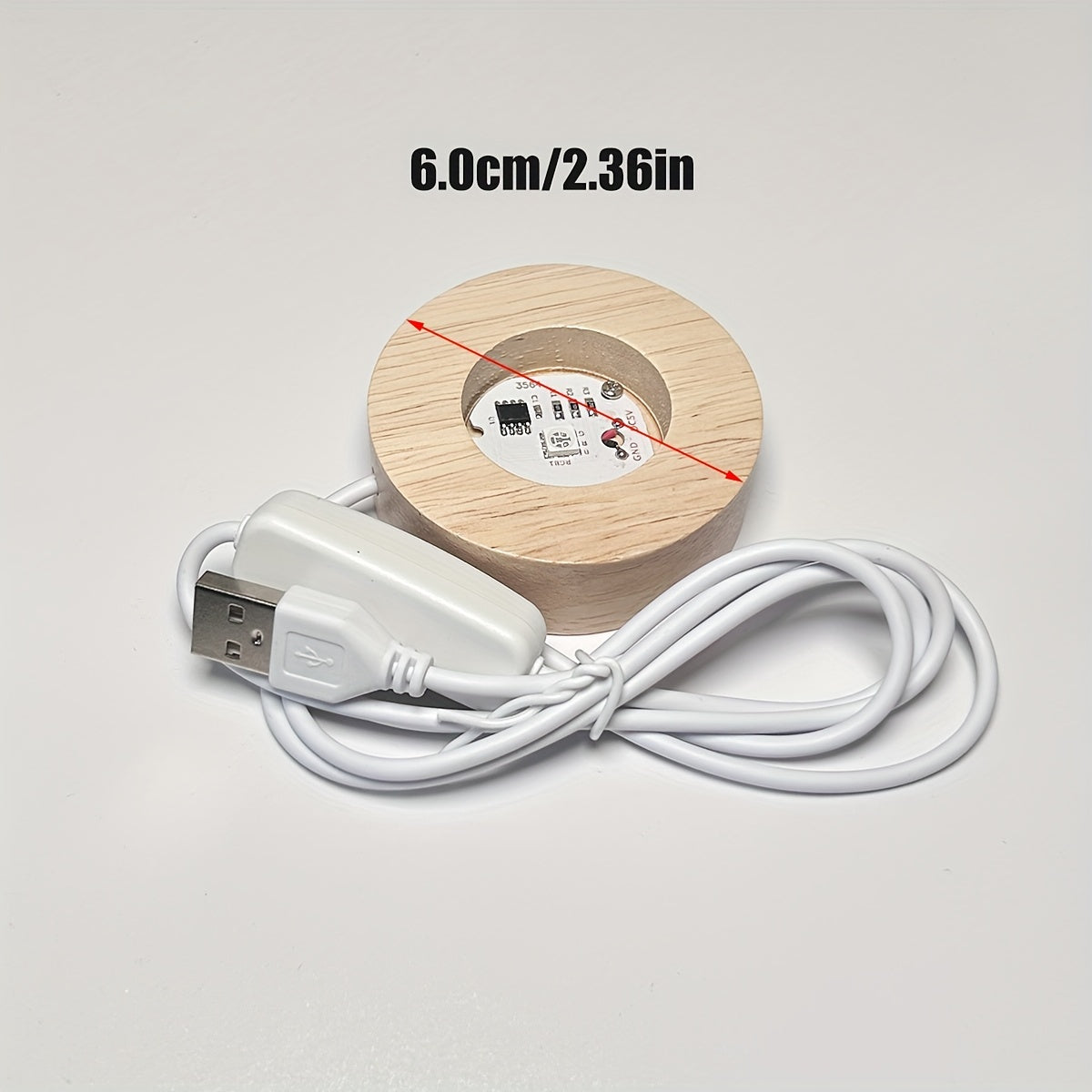 Ручная работа: светодиодная ночная лампа с деревянным основанием и кристальным шаром.