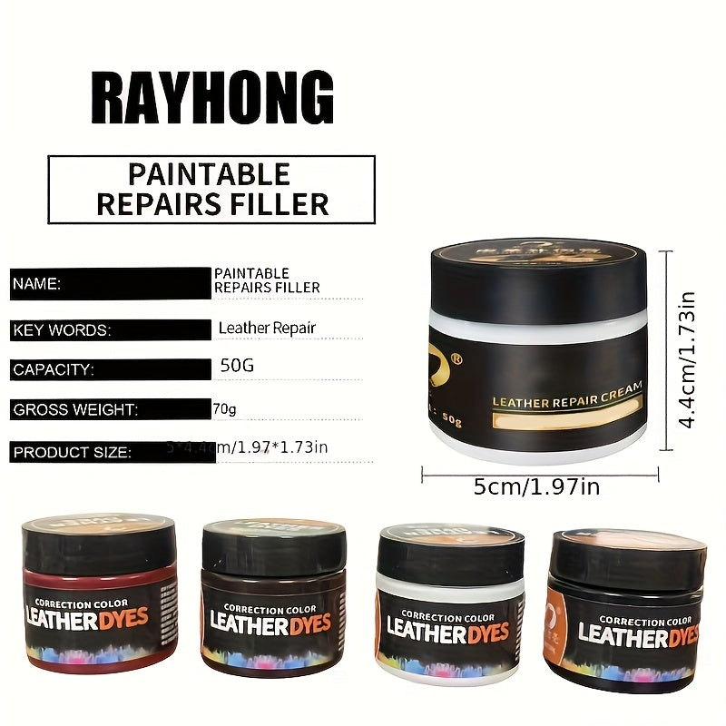 Universal Leather Repair Kit for Cars and Furniture 50g Filler and Restorer