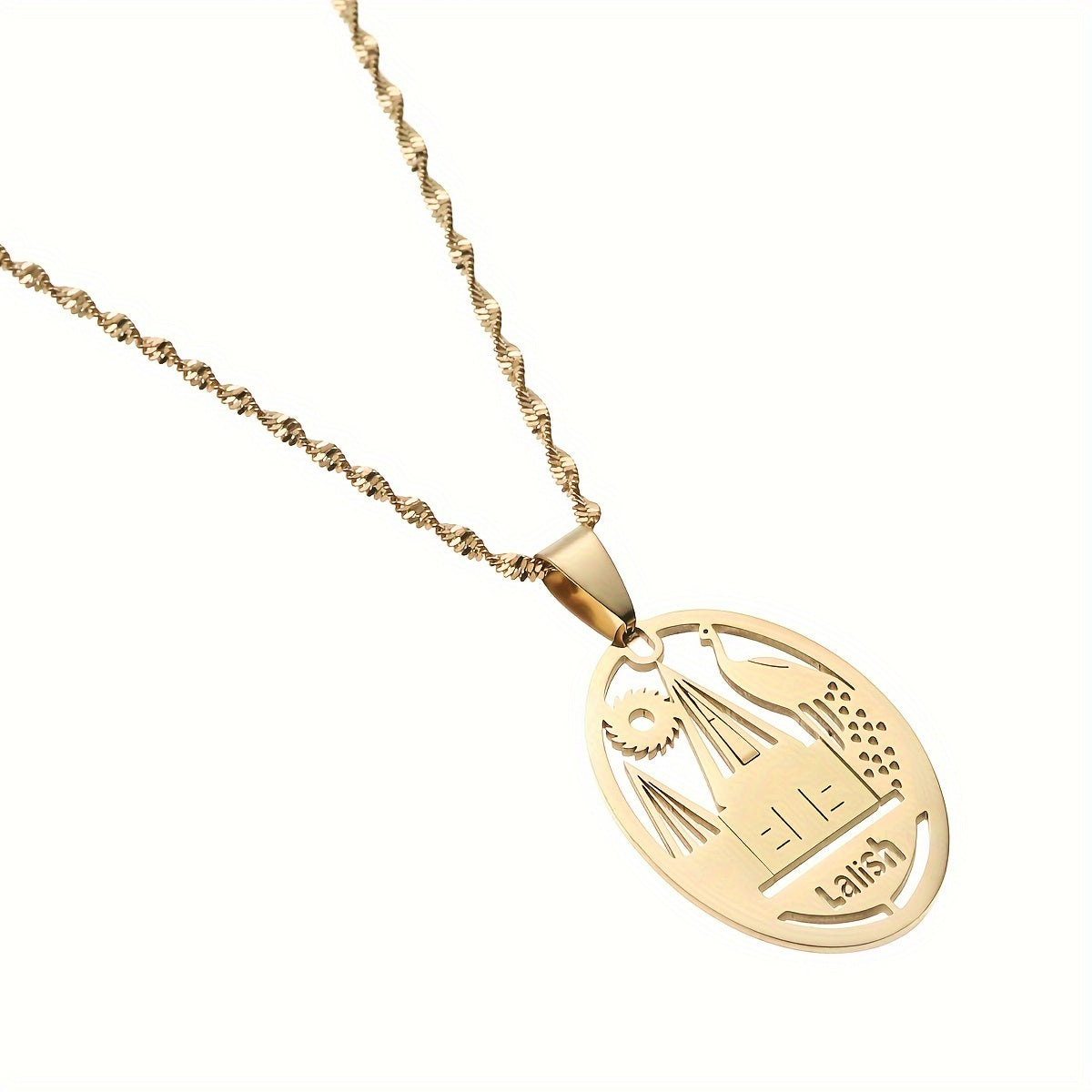 Lalish Ma'bad Pendanti - Nikelga chidamli po'lat, Ayollar uchun an'anaviy va oddiy dizayn - Har kuni kiyish va maxsus tadbirlar uchun ideal