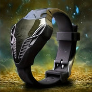 Men's Digital Sports Watch Waterproof 30m Silicone Band Heart Rate Stopwatch Black Purple