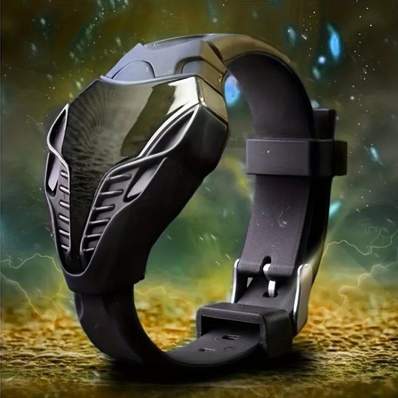 Men's Digital Sports Watch Waterproof 30m Silicone Band Heart Rate Stopwatch Black Purple