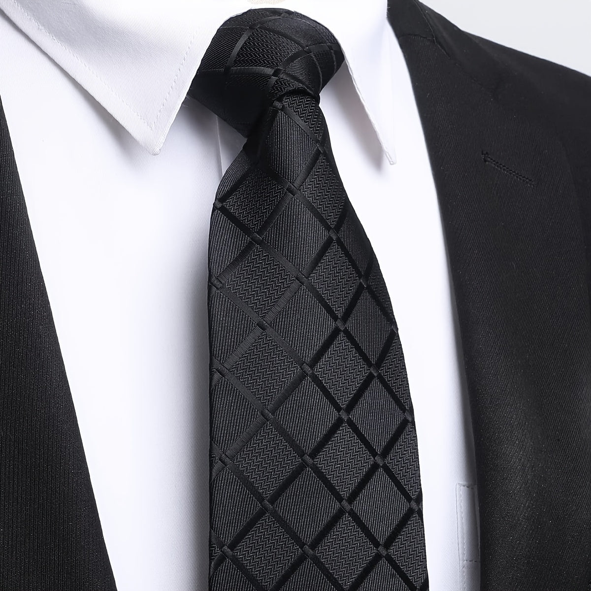 Erkaklar uchun Plaid galstuk 8cm keng, polyester, to'ylar, ziyofatlar, biznes uchun