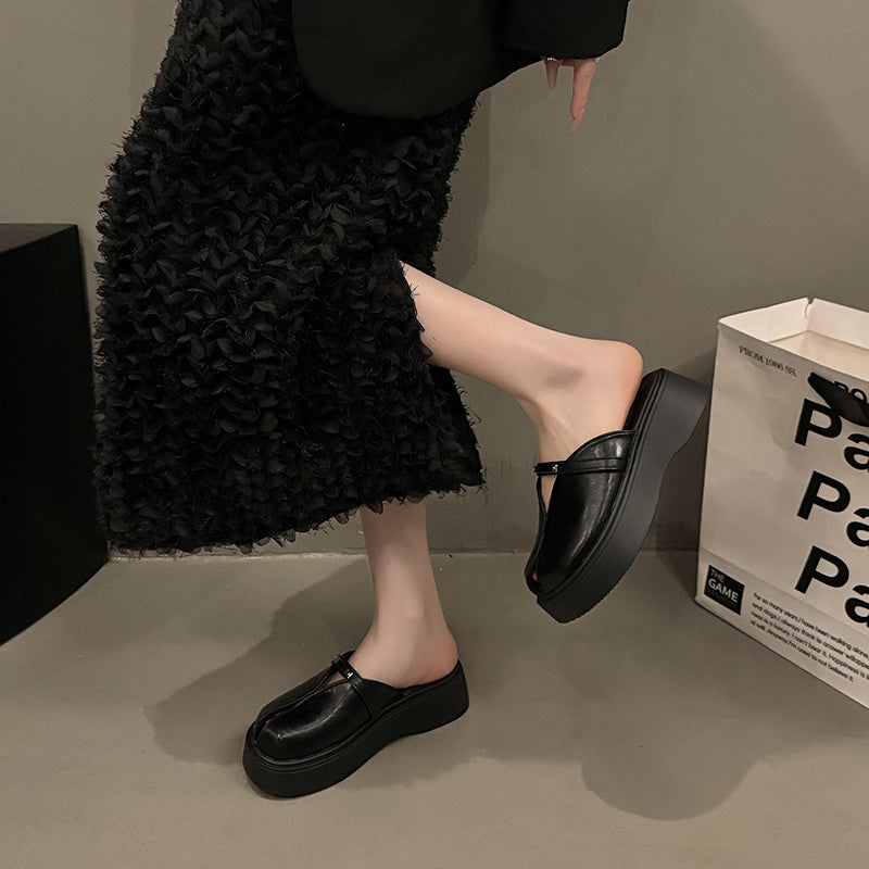 Women's Mules Synthetic Cover Platform Shoes Black Casual Formal Comfortable