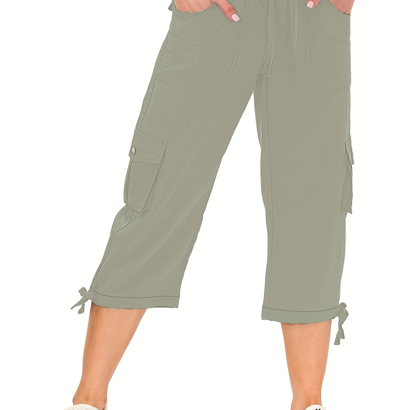 Women's Plus Size Cargo Capris Hiking Pants Lightweight Quick-Dry Outdoor